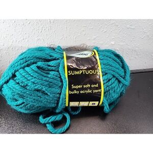 1 Skeins 10 oz.  Sensations Sumptuous Super Soft & Bulky Acrylic Yarn Teal 49363